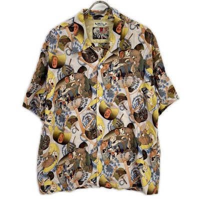 サンサーフ 【×歌川国芳】SS39324 マルチカラー SPECIAL EDITION 猫のすゞみ アロハシャツ XL