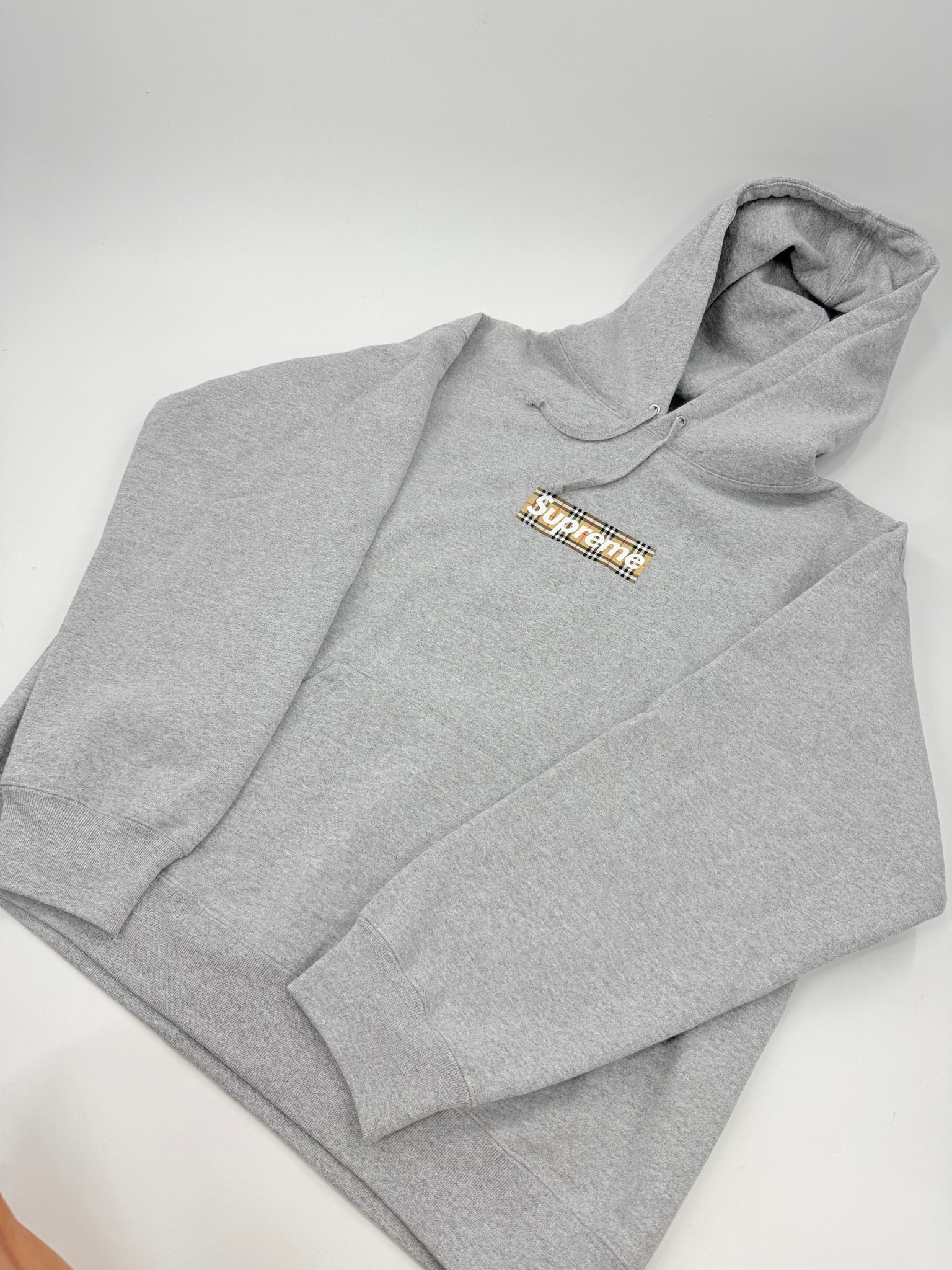 Supreme x Burberry Box Logo Hooded Sweatshirt "Heather Grey"