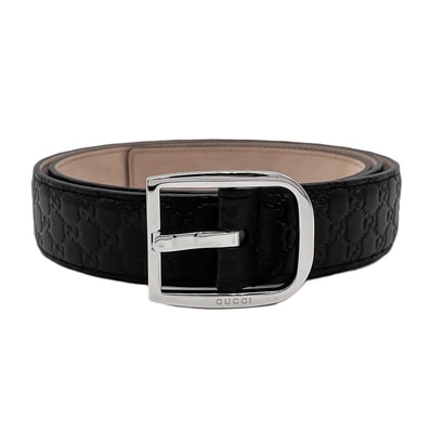 GUCCI グッチ マイクロGG ベルト
レザー メタル ブラック メンズ
【中古】