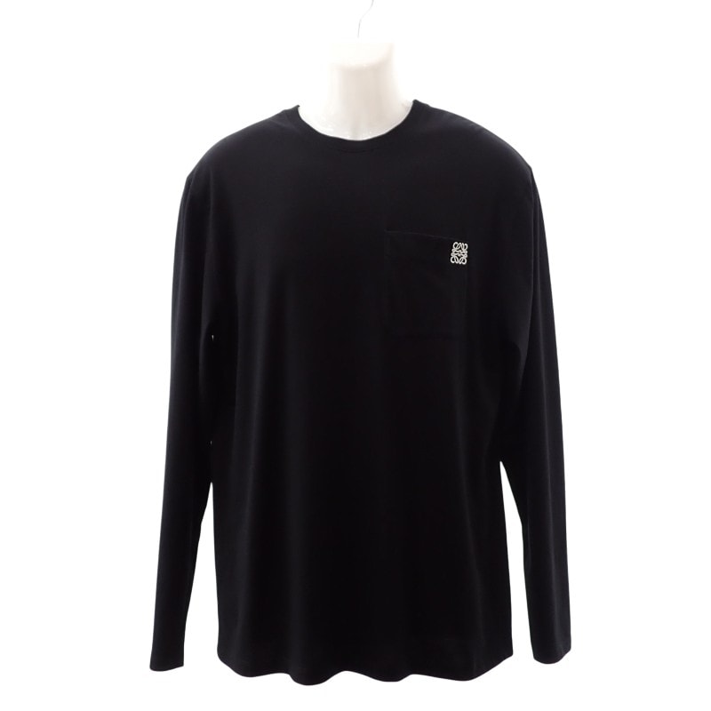 ロエベ LOEWE ロングスリーブ L H526Y24J04 長袖Tシャツ コットン ブラック メンズ レディース【中古】【Aランク】