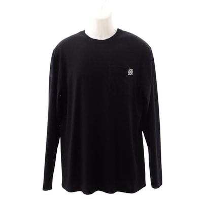 ロエベ LOEWE ロングスリーブ L H526Y24J04 長袖Tシャツ コットン ブラック メンズ レディース【中古】【Aランク】