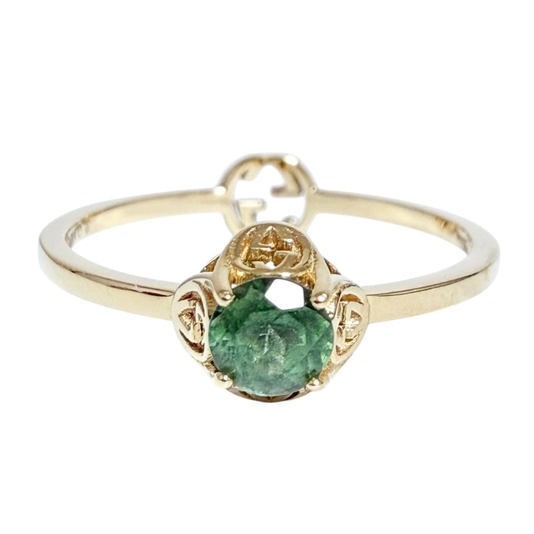 グッチ レディース リング K18 ゴールド トルマリン 10-11号 指輪