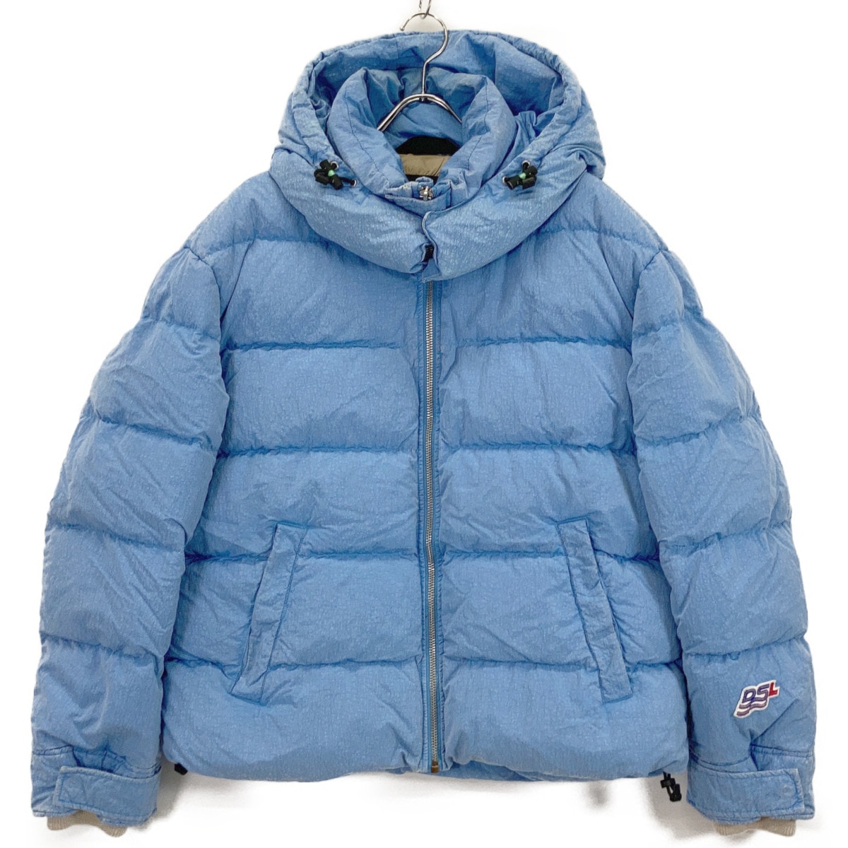 ディーゼル ブルー W-GILLES ウォッシュ加工 ナイロンダウンジャケット L