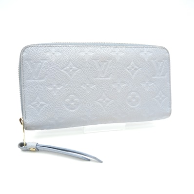 LOUIS VUITTON(ルイ・ヴィトン)ジッピー・ウォレット モノグラム・アンプラント 長財布 ラウンドファスナー 水色 レザー ゴールド金具 レディース【中古】