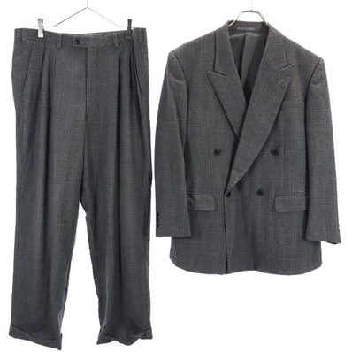 LANVIN ランバン ウール スーツ 上下セットアップ ST46-54 グレー系 テーラードジャケット ロングパンツ