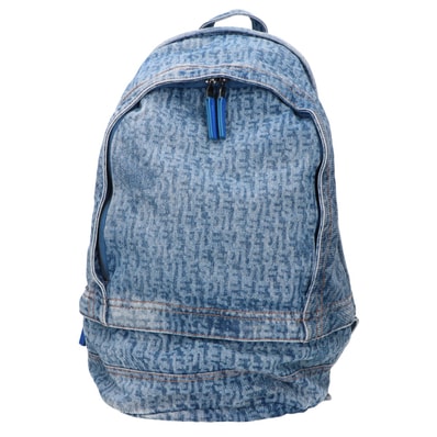 ディーゼル 【美品】X09159 P2088 H8457 BERLYN BACKPACK デニム モノグラム バックパック