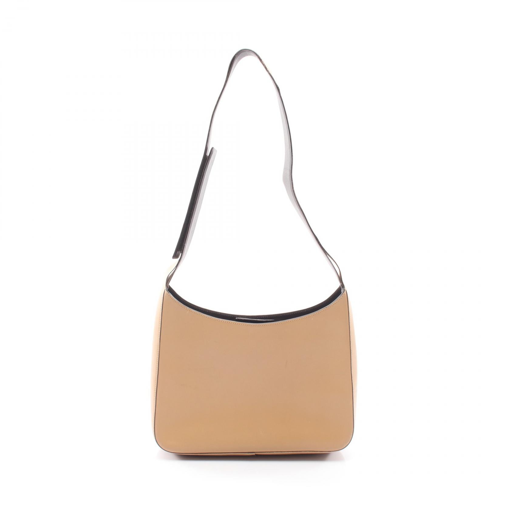 プラダ PRADA ベルクロストラップ ショルダーバッグ バッグ レザー レディース ベージュ系 【中古】