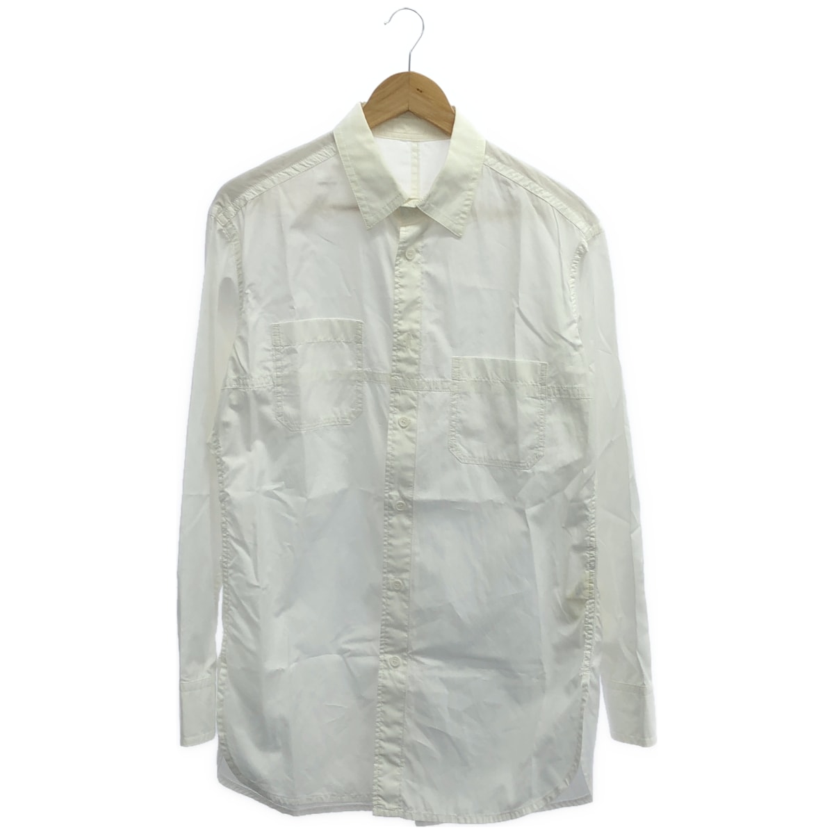 ヨウジヤマモトプールオム HK-B02-001 ホワイト CHAIN STITCH BROAD BIG STANDARD SHIRT 2