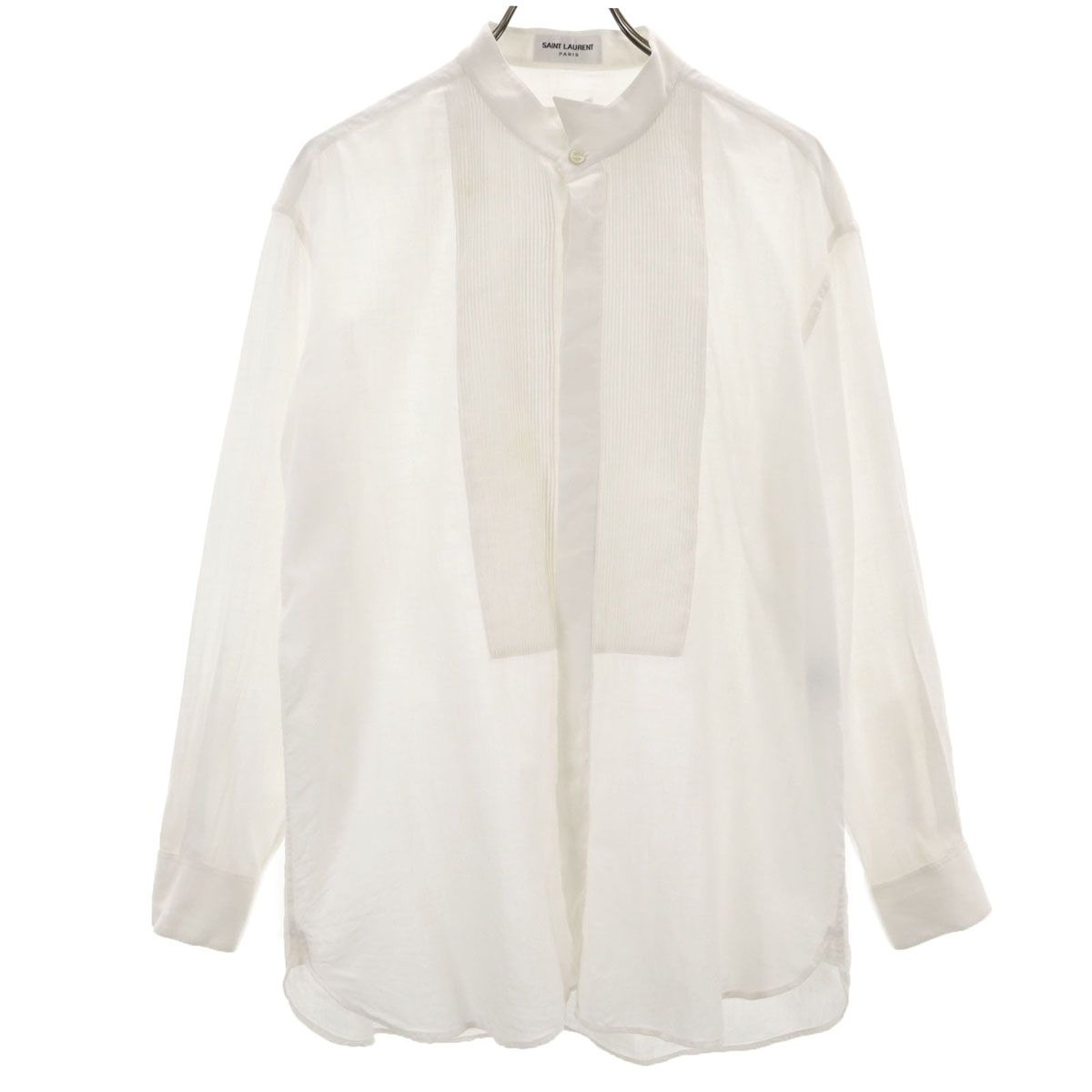 SAINT LAURENT サンローラン イタリア製 長袖 バンドカラーシャツ 42 ホワイト