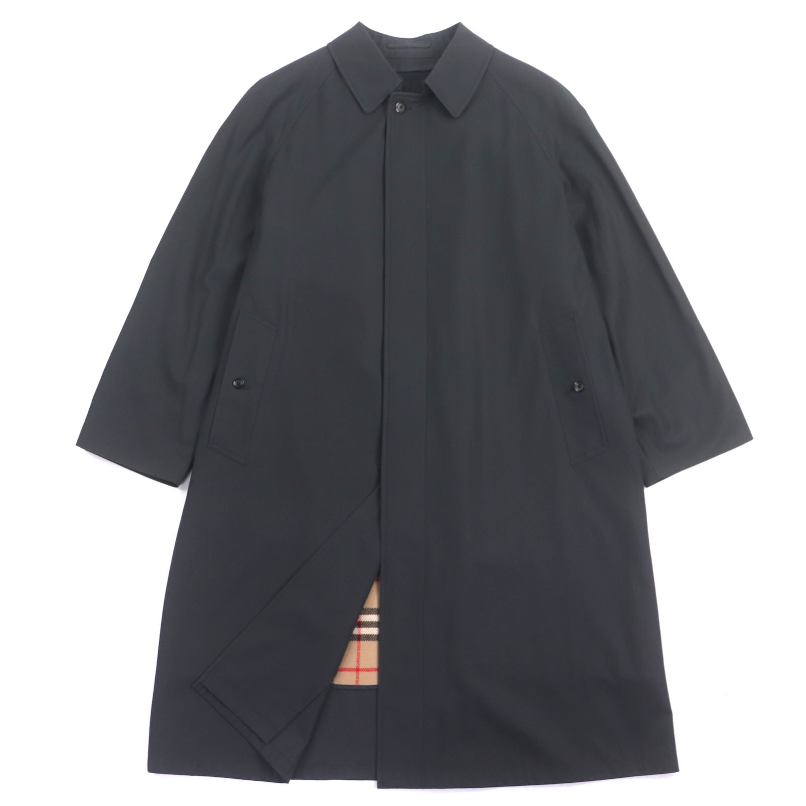 美品 バーバリーロンドン ステンカラーコート チャコールグレー Lサイズ相当