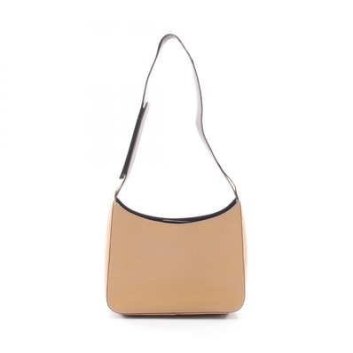 プラダ PRADA ベルクロストラップ ショルダーバッグ バッグ レザー レディース ベージュ系 【中古】