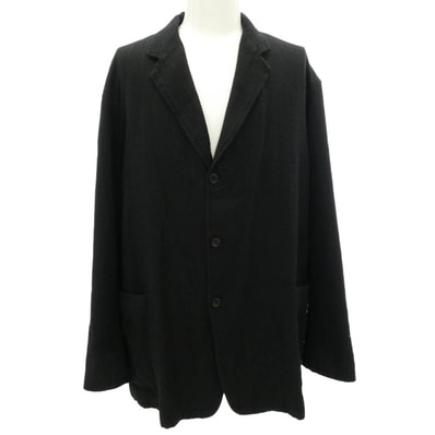 COMOLI コモリ 24AW A03-01010 カシミヤ シルク ストライプ ジャケット ブラック系 2【中古】