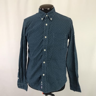 JOURNAL STANDARD【ジャーナルスタンダード】 コーデュロイ/長袖シャツ 【メンズM/青/ドット柄/blue】ボタンダウンTops/Shirt◆BJ012-f