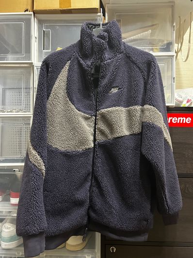 Nike Big Swoosh Reversible Boa Jacket "Cave Purple"