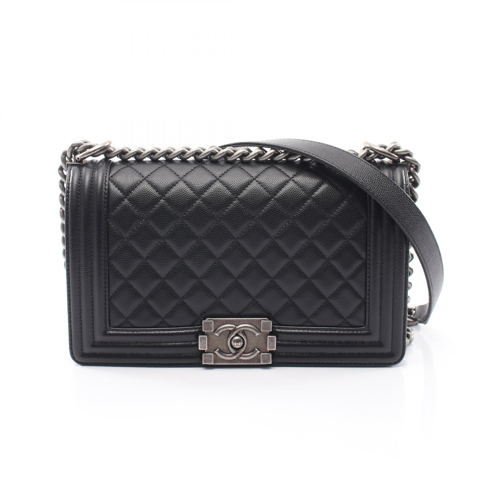 シャネル CHANEL ボーイシャネル ショルダーバッグ バッグ キャビアスキン(グレインドカーフ) レディース ブラック系 A67086 【中古】