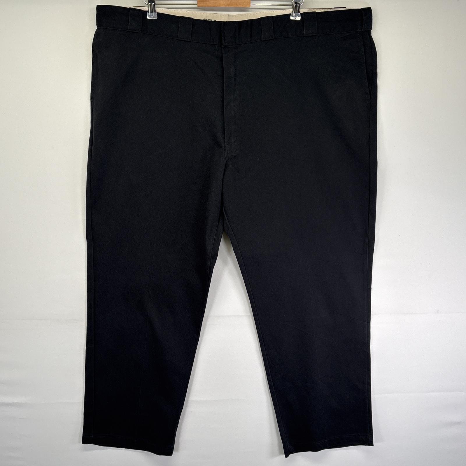 古着 ディッキーズ Dickies ワークパンツ 874 ストレート チノパン ジッパーフライ 作業着 センタープレス w50 L32  ブラック メンズ