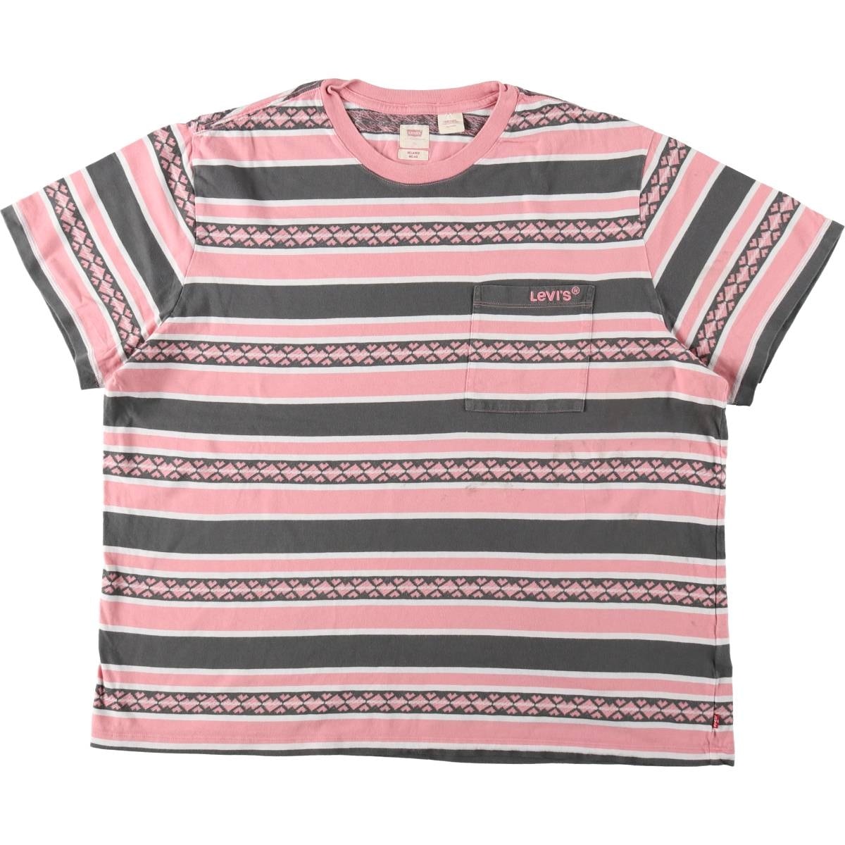 古着 リーバイス Levi's マルチボーダー 半袖 ボーダーTシャツ メンズXL相当/eaa658269