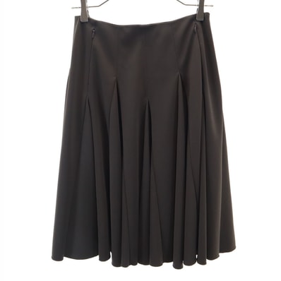 FOXEY NEW YORK フォクシーニューヨーク 日本製 ミディ丈 フレアスカート 40 ブラウン ボンディング加工