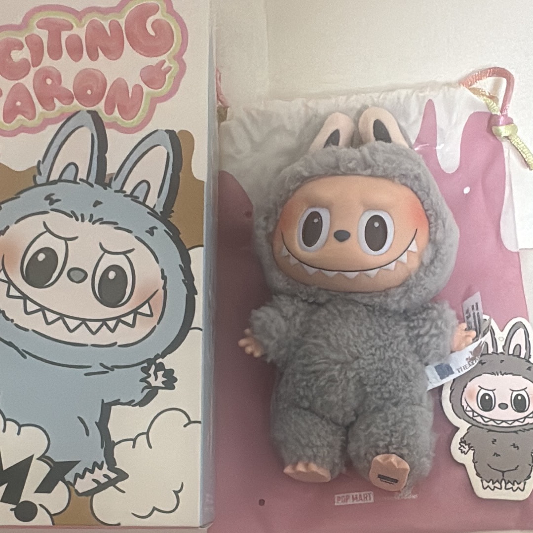 POP MART THE MONSTERS (LABUBU) Exciting Macaron Plush Series SESAME BEAN