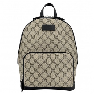GUCCI グッチ リュック スモールバックパック 429020 GGスプリームキャンバス レザー ベージュ ブラック 黒 シルバー金具 ユニセックス 美品【中古品】