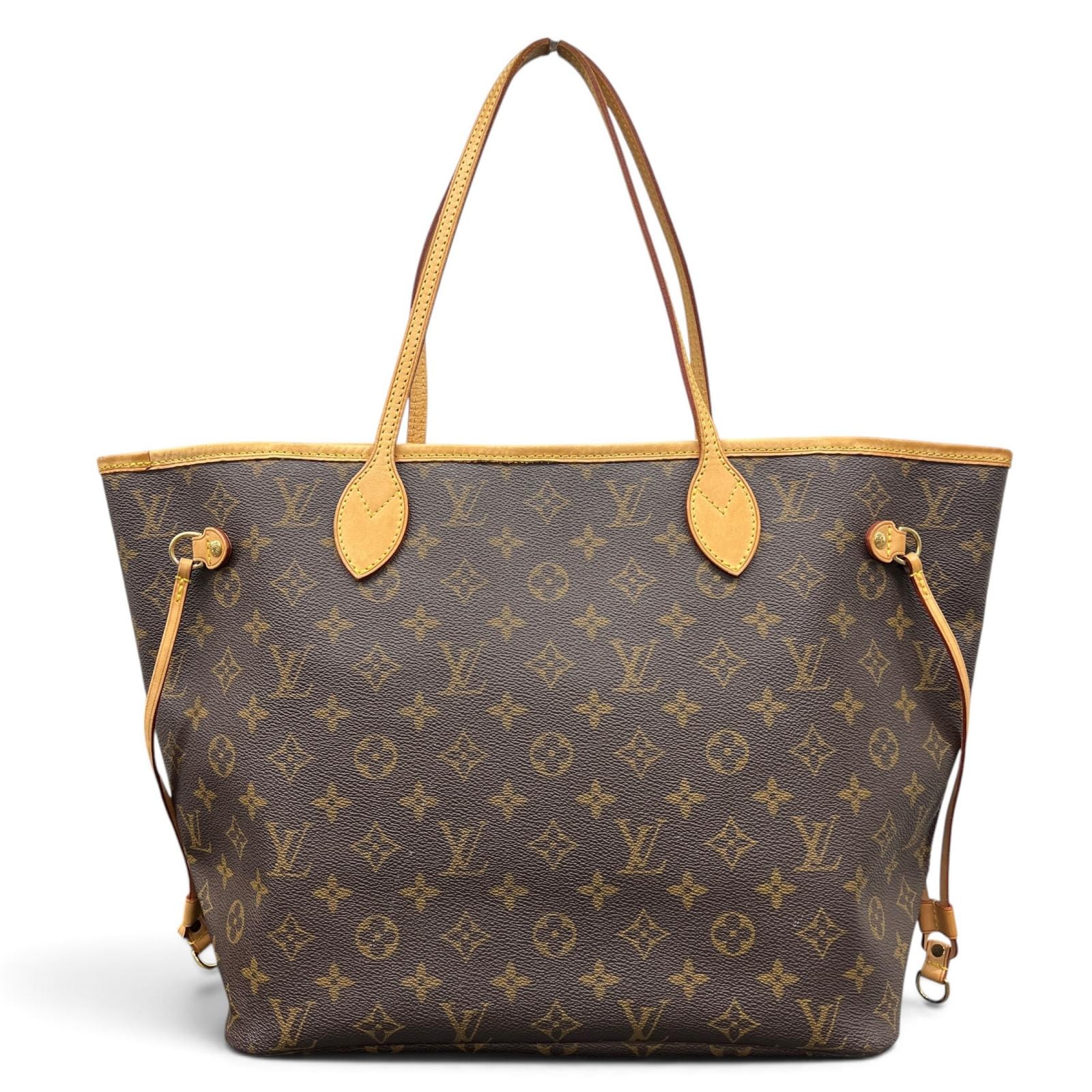 LOUIS VUITTON 美品 ルイヴィトン ネヴァーフルMM モノグラム トートバッグ M40156 PVC レザー GI2161 ブラウン ベージュ ハンドバッグ ショッピングバッグ LV ヴィトン ABランク 中古 鑑定済 ヴィトンバッグ