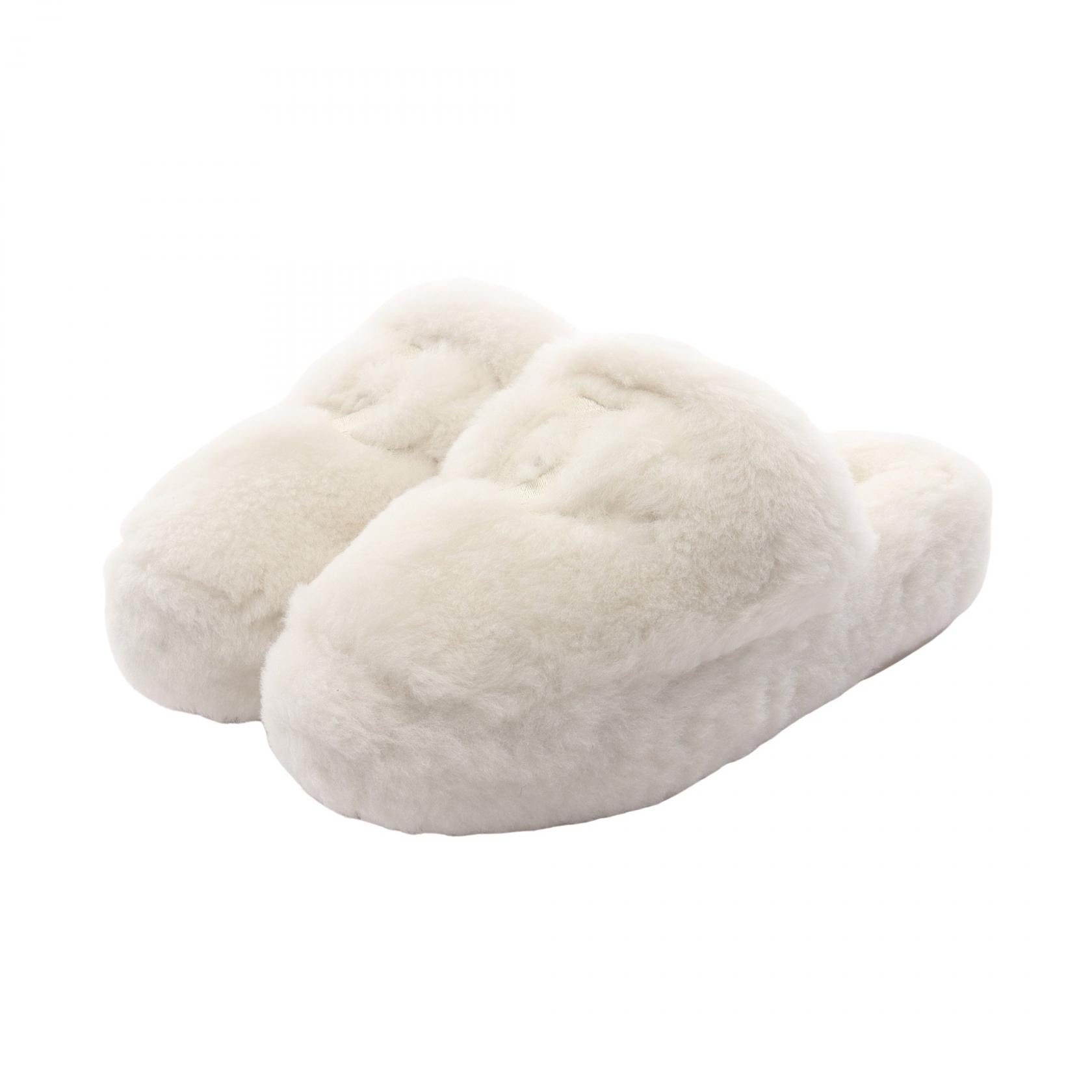 シャネル CHANEL ココマーク ファー サンダル 靴 ファー レディース ホワイト系 【中古】