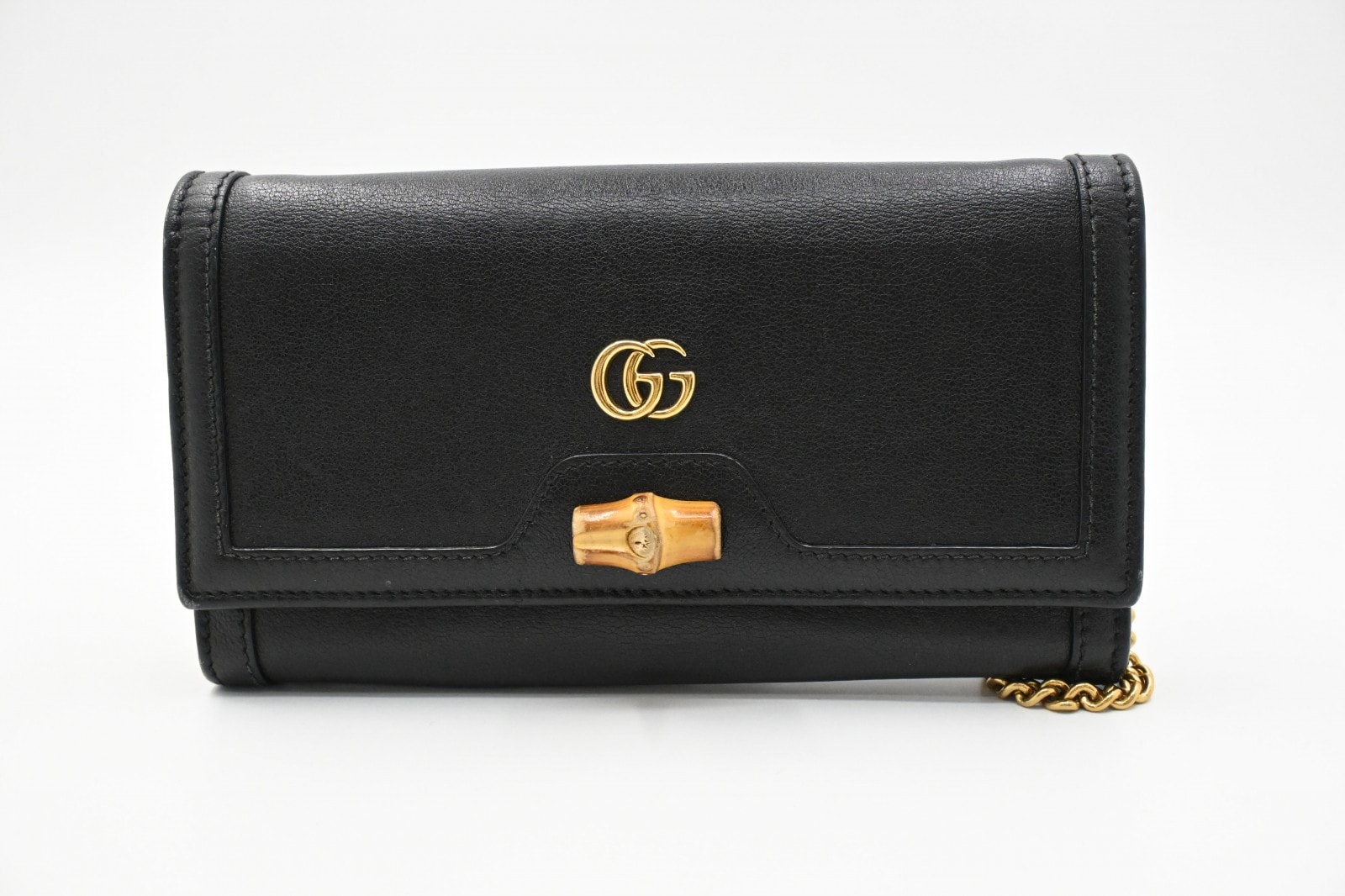グッチ バンブー チェーンウォレット ブラック 658243