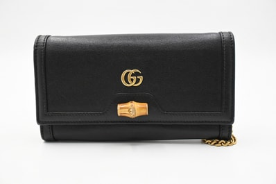 グッチ バンブー チェーンウォレット ブラック 658243
