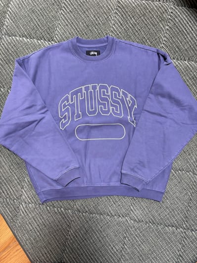 Stussy Varsity Oversized Crew "Washed Blue"