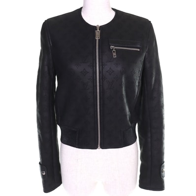 極美品 ルイヴィトン モノグラム ムートン イダースジャケット ブラック 34