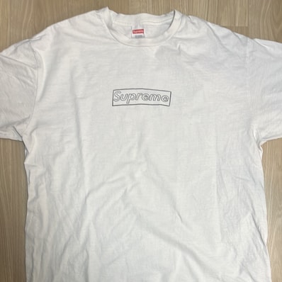 Supreme KAWS Chalk Logo Tee "White"