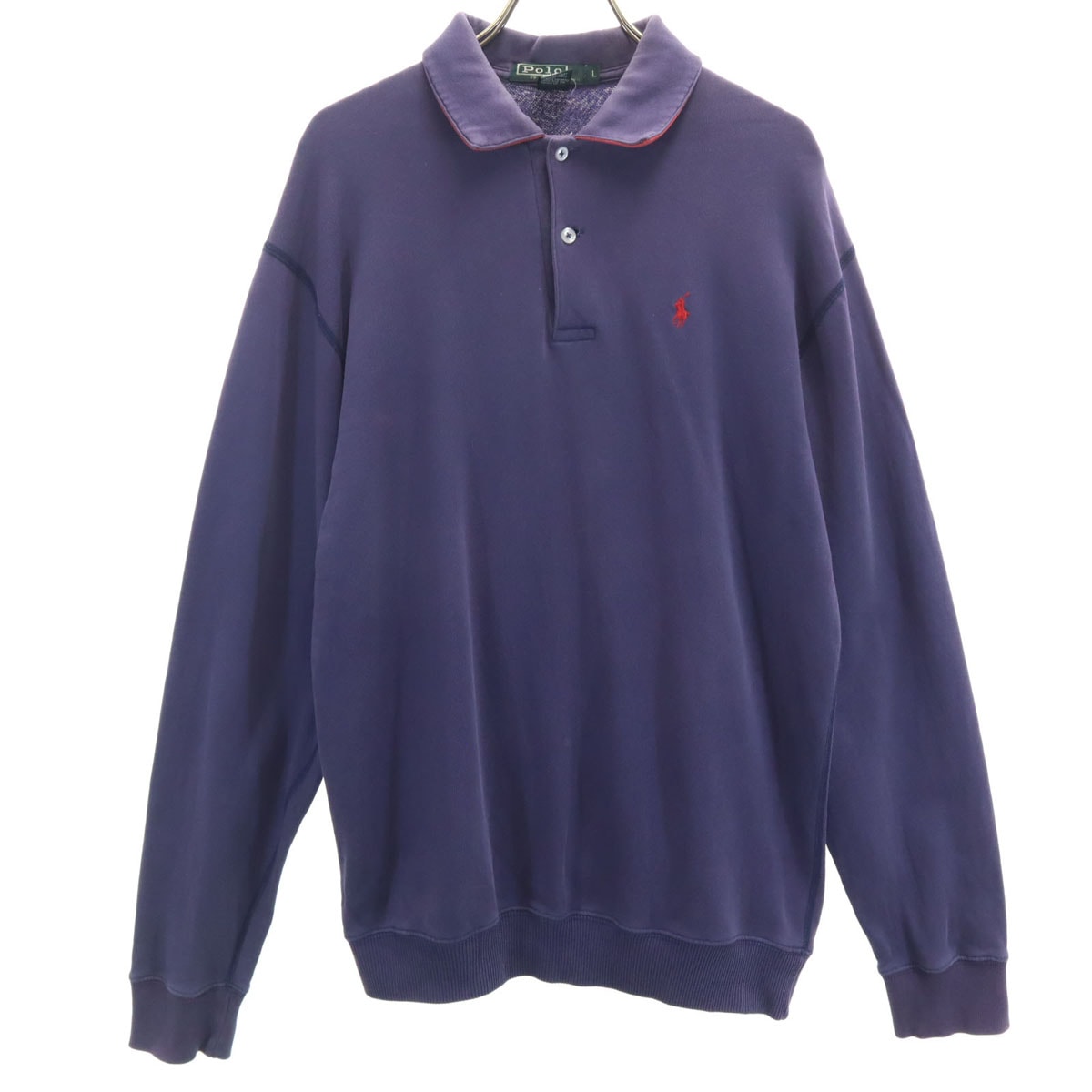 Polo by Ralph Lauren ポロバイラルフローレン 80s ヴィンテージ ボーイズ 緑タグ 長袖 ポロシャツ L ネイビー