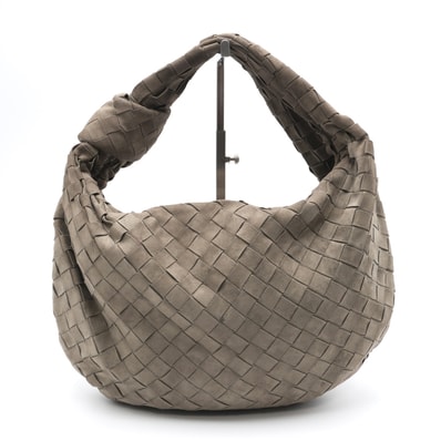 BOTTEGA VENETA(ボッテガ・ヴェネタ)ティーン ジョディ イントレチャート ハンドバッグ ワンショルダーバッグ カーキ スエード ゴールド金具 レディース【中古】