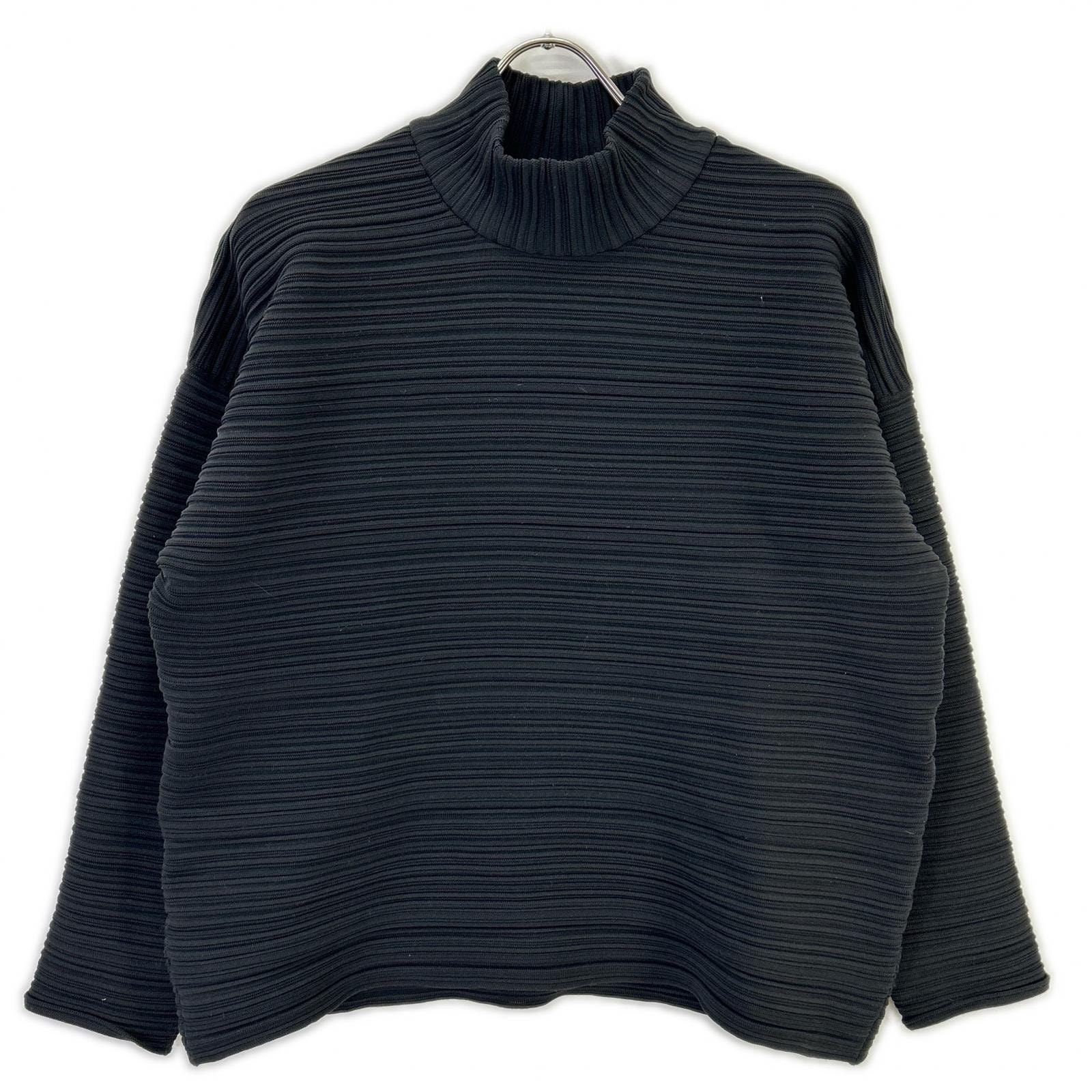 プリーツプリーズ 25AW PP53KK862 ブラック ポリエステル ロングスリーブ モックネックプリーツプルオーバー 表記なし