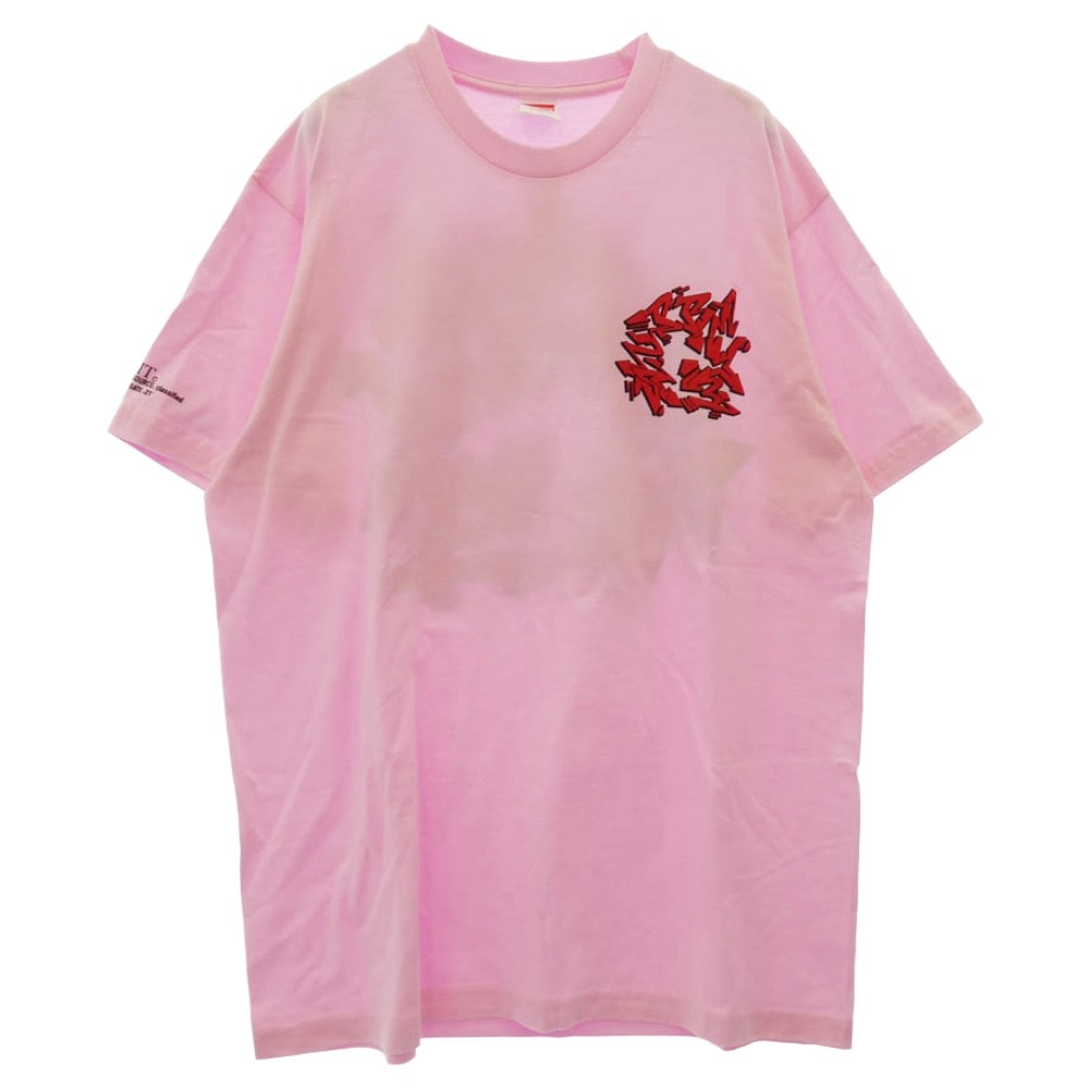 Supreme シュプリーム Tシャツ 21AW Support Unit Tee サポート ユニット Tシャツ フロント バック プリント 半袖カットソー ピンク系 L【極上美品】【中古】