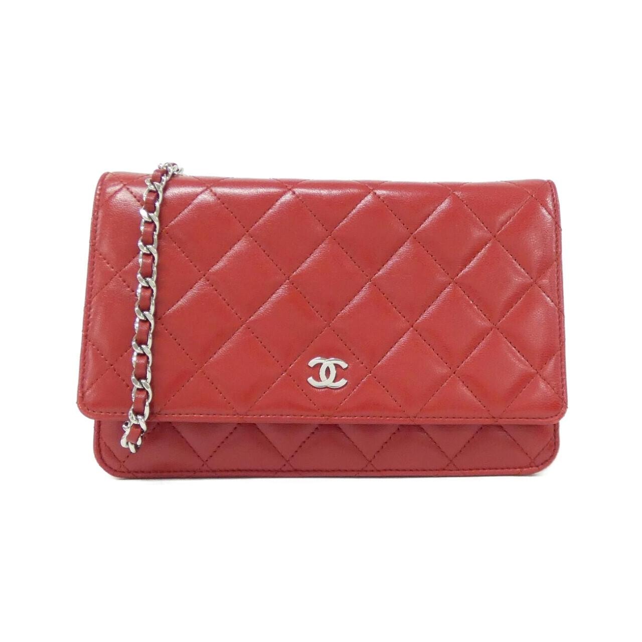 【6dd5265】シャネル 長財布 カメリア ラムスキン ピンク ゴールド金具【中古】レディース CHANEL - 【6dd5265】シャネル 長財布 カメリア ラムスキン ピンク