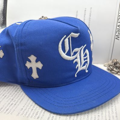Chrome Hearts CH Hat Cross Patch Baseball Cap "Blue/White"