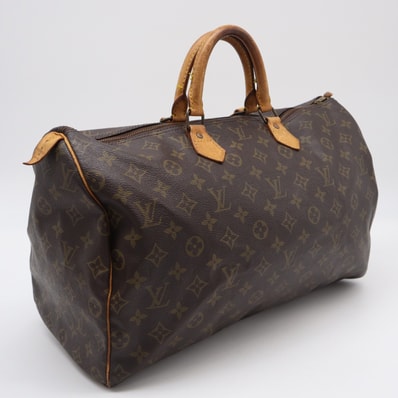 LOUIS VUITTON ルイ・ヴィトン モノグラム スピーディ40 M41522 ハンドバッグ ブラウン コーティングキャンバス レザー メンズ