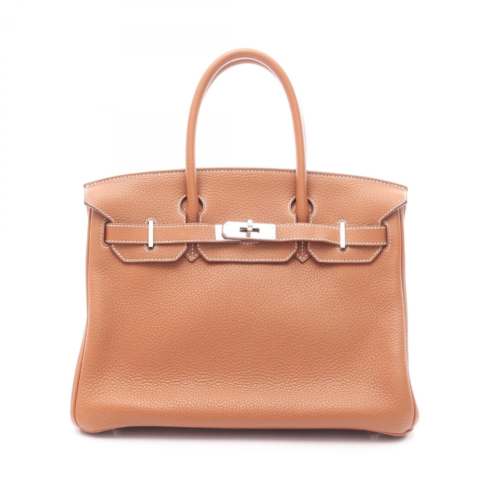 エルメス HERMES バーキン30 ハンドバッグ バッグ レザー トリヨンクレマンス トリヨンクレマンス ゴールド □N刻印(2010年製造) レディース ブラウン系 【中古】