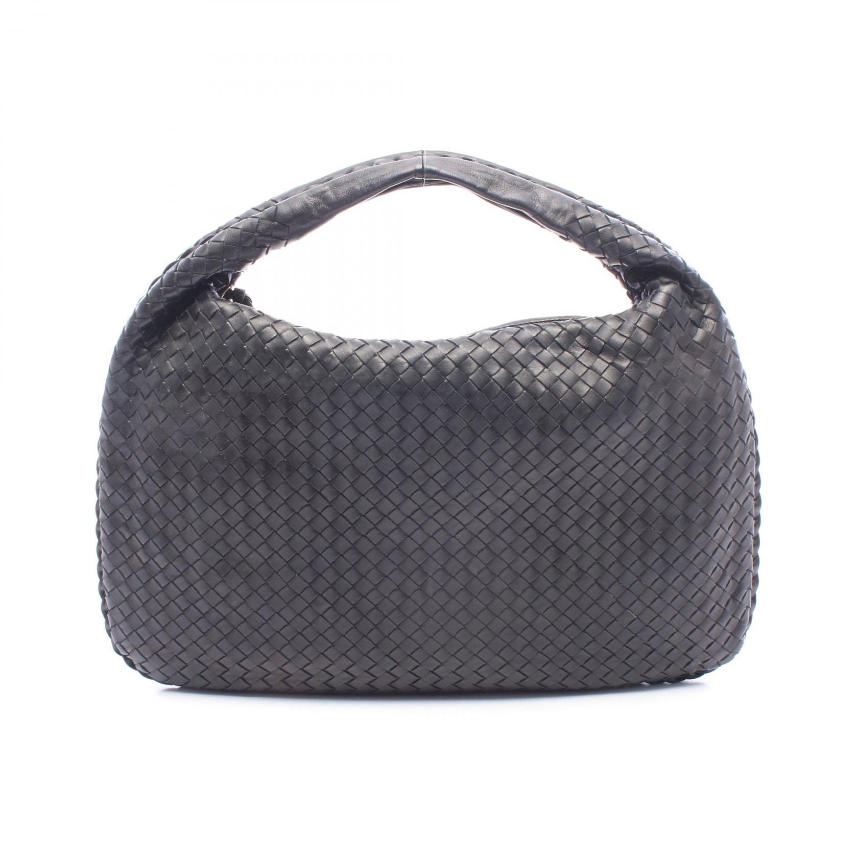 ボッテガヴェネタ BOTTEGA VENETA イントレチャート ショルダーバッグ バッグ レザー レディース ブラック系 【中古】