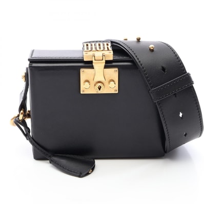 ディオール Dior アディクト スモール ボックス ショルダーバッグ バッグ レザー レディース ブラック系 【中古】