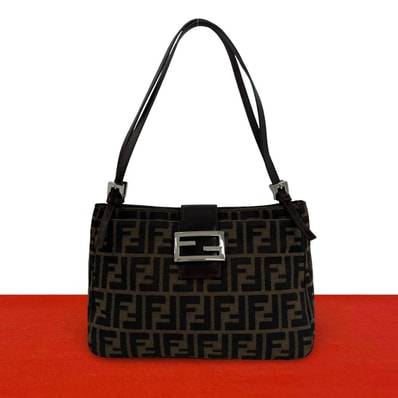 FENDI フェンディ ズッカ FF 柄 キャンバス レザー トートバッグ ブラウン
25679