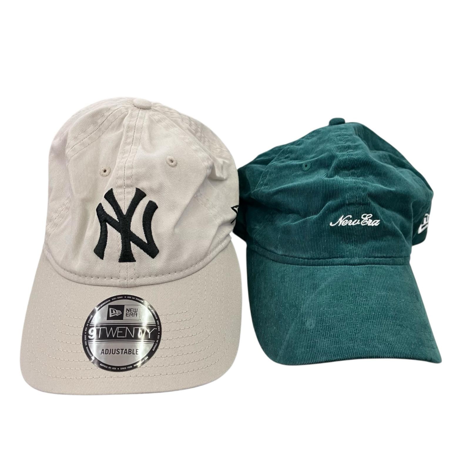 186001 現状品 NEW ERA ニューエラ キャップ まとめ ADJUSTABLE  グリーン 9TWENTY ユニセックス 2点まとめ売り