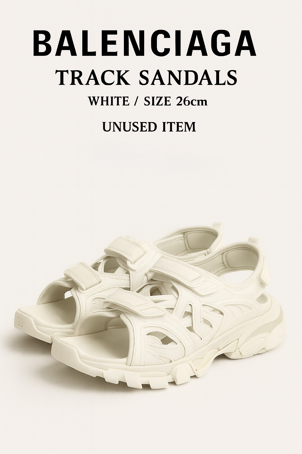 BALENCIAGA Track Sandals White 26【新品未使用】
