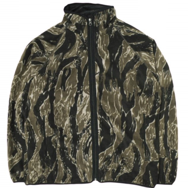 新品 Needles Sportswear ニードルス スポーツウェア 日本製 WARM-UP PIPING JACKET - POLY FLEECE ウォームアップパイピングジャケット ポリフリース FK263B S Brown カモフラージュ アウター
