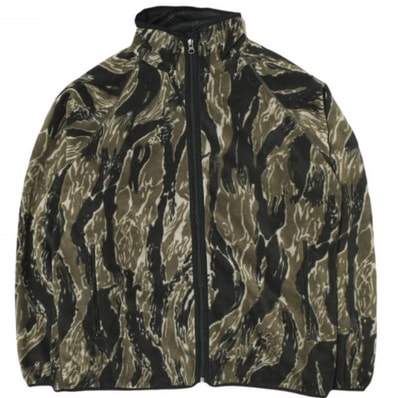 新品 Needles Sportswear ニードルス スポーツウェア 日本製 WARM-UP PIPING JACKET - POLY FLEECE ウォームアップパイピングジャケット ポリフリース FK263B S Brown カモフラージュ アウター