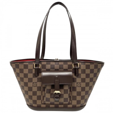 LOUIS VUITTON ルイヴィトン トートバッグ ダミエ マノスクPM ハンドバッグ 肩掛け 鞄 かばん N51121 ブラウン 茶 ゴールド金具 レディース【中古品】