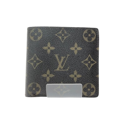 ▼▼LOUIS VUITTON ルイヴィトン メンズ 二つ折り財布 モノグラム ポルトフォイユ マルコ M61675 ブラウン