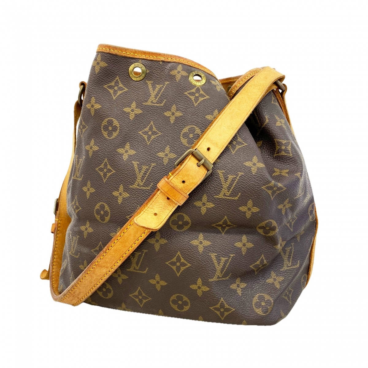 【6dc3264】ルイヴィトン ショルダーバッグ モノグラム プチノエ M42226 ブラウン【中古】レディース
