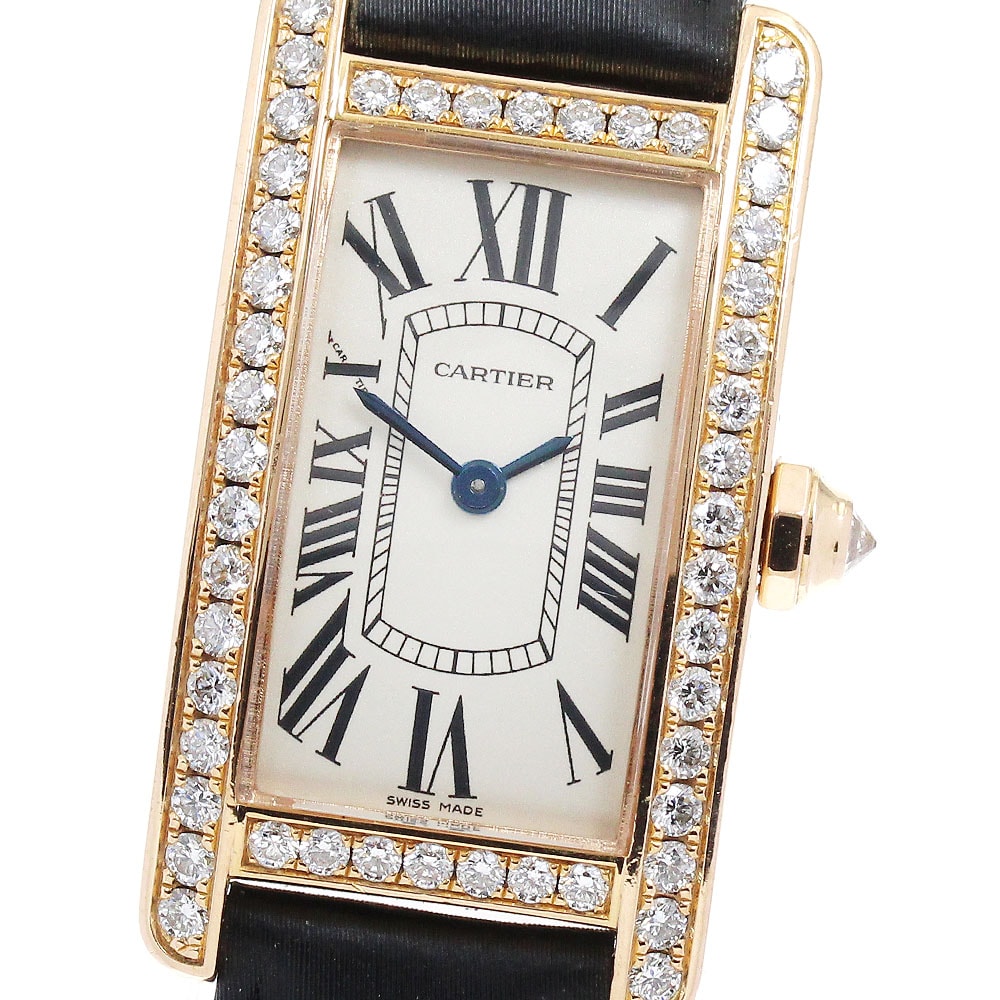 カルティエ タンクアメリカンSM WB707931 レディース 【中古】